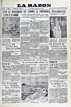 La Razón, edición del 3 de enero de 1936