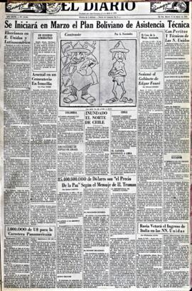 El Diario, edición del 22 de enero de 1952