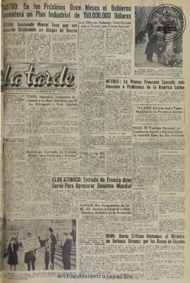La Tarde, edición del 25 de febrero de 1960