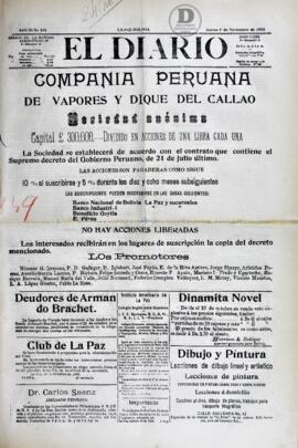 El Diario, edición del 1 de noviembre de 1906