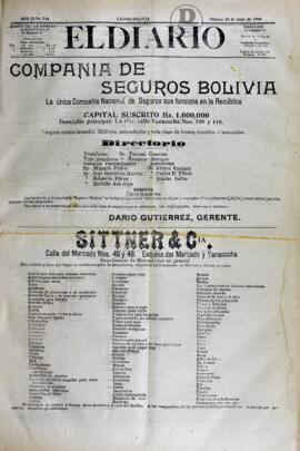 El Diario, edición del 20 de julio de 1906