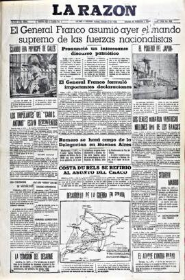 La Razón, edición del 2 de octubre de 1936