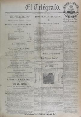 El Telegrafo, edición del 4 de abril de 1895