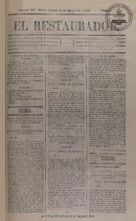 El Restaurador, edición del 2 de abril de 1846