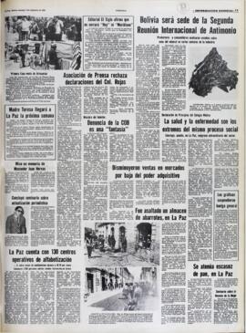 ASOCIACIÓN DE PRENSA RECHAZA DECLARACIONES DEL CNL. ROJAS. (1982, 05 de septiembre). Presencia [La Paz, Bolivia], p. 11.