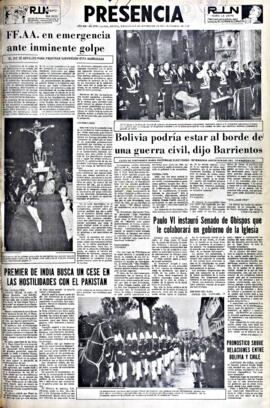 Presencia, edición del 15 de septiembre de 1965
