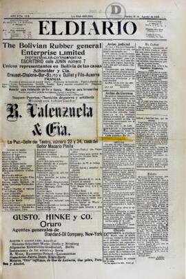 El Diario, edición del 15 de agosto de 1905