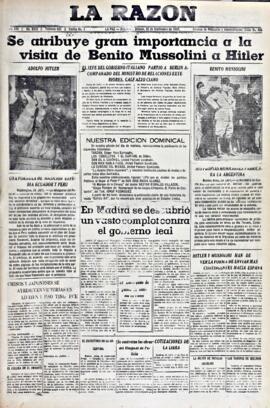 La Razón, edición del 25 de septiembre de 1937