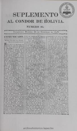 El Condor de Bolivia, edición del 30 de septiembre de 1827