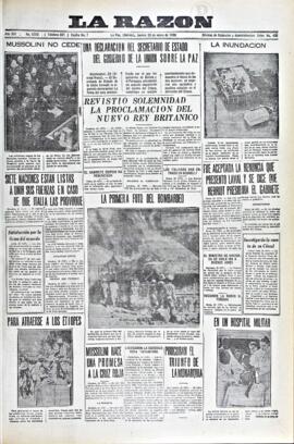 La Razón, edición del 23 de enero de 1936