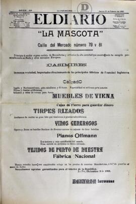 El Diario, edición del 22 de febrero de  1906