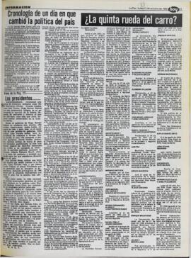 CRONOLOGÍA DE UN DÍA EN QUE CAMBIÓ LA POLÍTICA DEL PAÍS. (1982, 11 de octubre). Hoy [La Paz, Bolivia], p. 13.