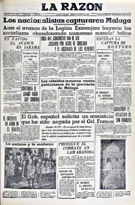 La Razón , edición del 12 de febrero de 1937