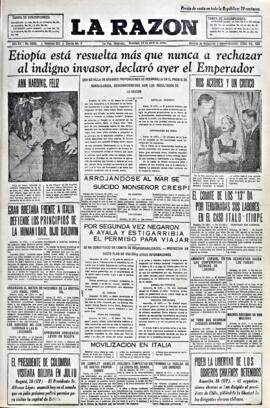 La Razón, edición del 19 de abril de 1936
