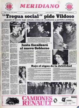 BAJO EL SIGNO DE LA DEBILIDAD. (1982, 22 de julio). Meridiano [La Paz, Bolivia], p. 1.