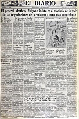 El Diario, edición del 25 de septiembre de 1951