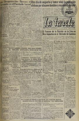 La Tarde, edición del 23 de mayo de 1960