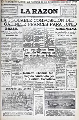 La Razón, edición del 26 de mayo de 1936