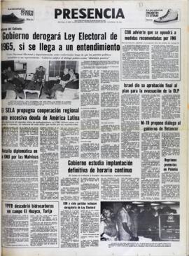 COB ADVIERTE QUE SE OPONDRÁ A MEDIDAS RECOMENDADAS POR FMI. (1982, 20 de agosto). Presencia [La Paz, Bolivia], p. 1.