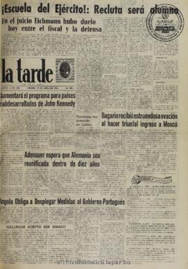 La Tarde, edición del 14 de abril de 1961