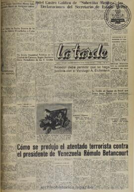 La Tarde, edición del 25 de junio de 1960