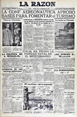 La Razón, edición del 20 de septiembre de 1937