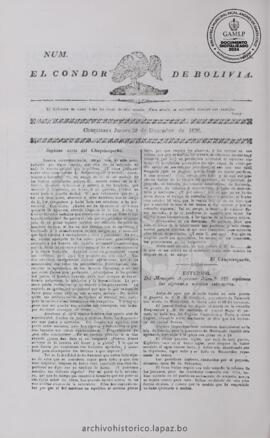 El Condor de Bolivia, edición del 28 de diciembre de 1826