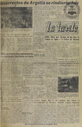 La Tarde, edición del 1 de febrero de 1960