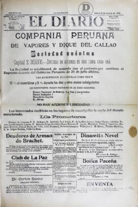 El Diario, edición del 27 de Octubre de 1906
