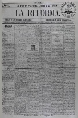 La Reforma, edición del 6 de junio de 1872