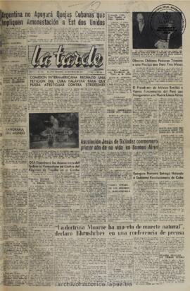 La Tarde, edición del 12 de julio de 1960