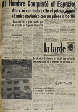 La Tarde, edición del 12 de abril de 1961