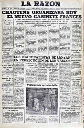 La Razón, edición del 22 de junio de 1937