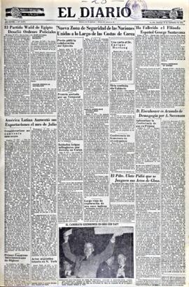 El Diario, edición del 28 de septiembre de 1952