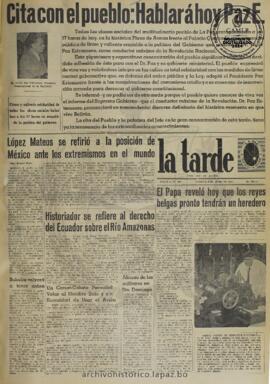 La Tarde, edición del 9 de junio de 1961