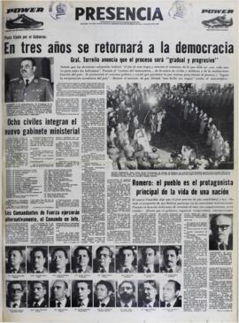OCHO CIVILES INTEGRAN EL NUEVO GABINETE MINISTERIAL. (1981, 08 de septiembre). Presencia [La Paz, Bolivia], p. 1.
