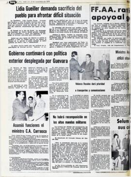 NO HABRÁ RECOMPOSICIÓN EN LOS ALTOS MANDOS MILITARES. (1979, 21 de noviembre). Hoy [La Paz, Bolivia], p. 6.