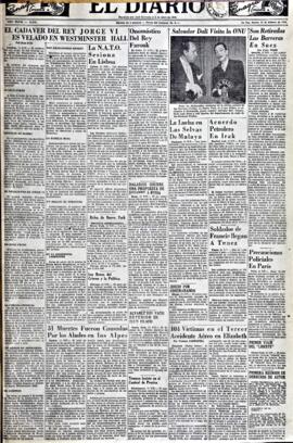 El Diario, edición del 12 de febrero de 1952