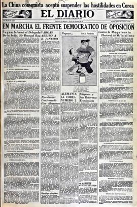El Diario, edición del 23 de enero de 1951