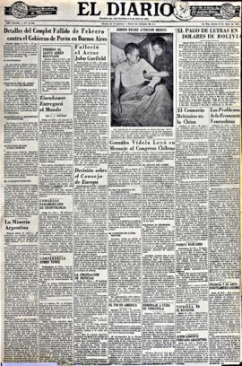 El Diario, edición del 22 de mayo de 1952