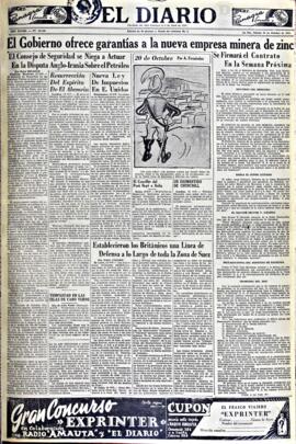 El Diario, edición del 20 de octubre de 1951