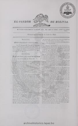 El Condor de Bolivia, edición del 13 de julio de 1826