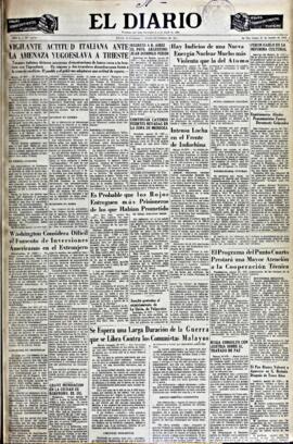El Diario, edición del 31 de agosto de 1953