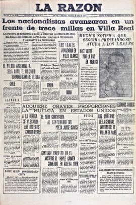 La Razón , edición del 2 de abril de 1937