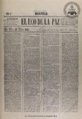 El Eco De La Paz, edición del 27 de julio de 1864