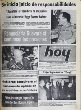 GUEVARA RENUNCIARÍA SI CONTINÚAN LAS PRESIONES. (1979, 30 de agosto). Hoy [La Paz, Bolivia], p. 1,5.
