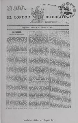 El Condor de Bolivia, edición del 8 de marzo de 1827