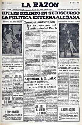La Razón, edición del 31 de enero de 1937