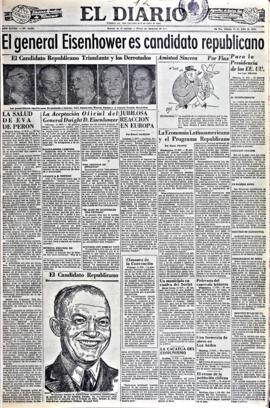 El Diario, edición del 12 de julio de 1952