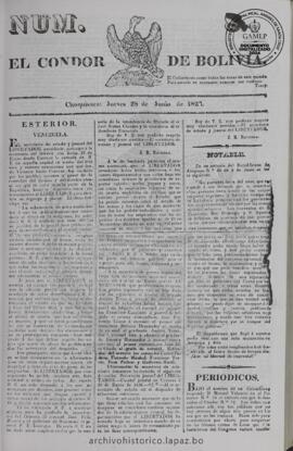 El Condor de Bolivia, edición del 28 de junio de 1827